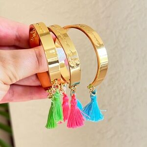 NEW Lilly Pulitzer Tassel Cuff Bracelets, set of 3